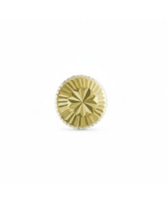 Simple Classic Small10K Yellow Gold Round Half Button Dome Star Brust 1 Piece Stud Earring 6MM