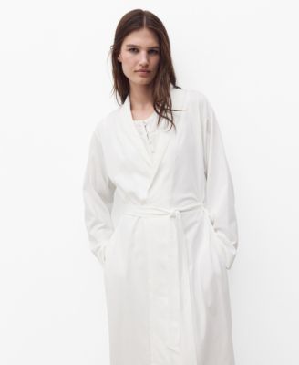 MANGO - Women's Embroidery Detail Cotton Gown