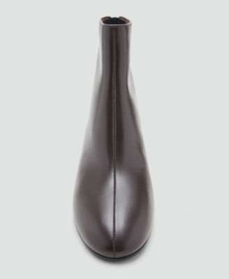 Women's Block Heel Leather Ankle Boots