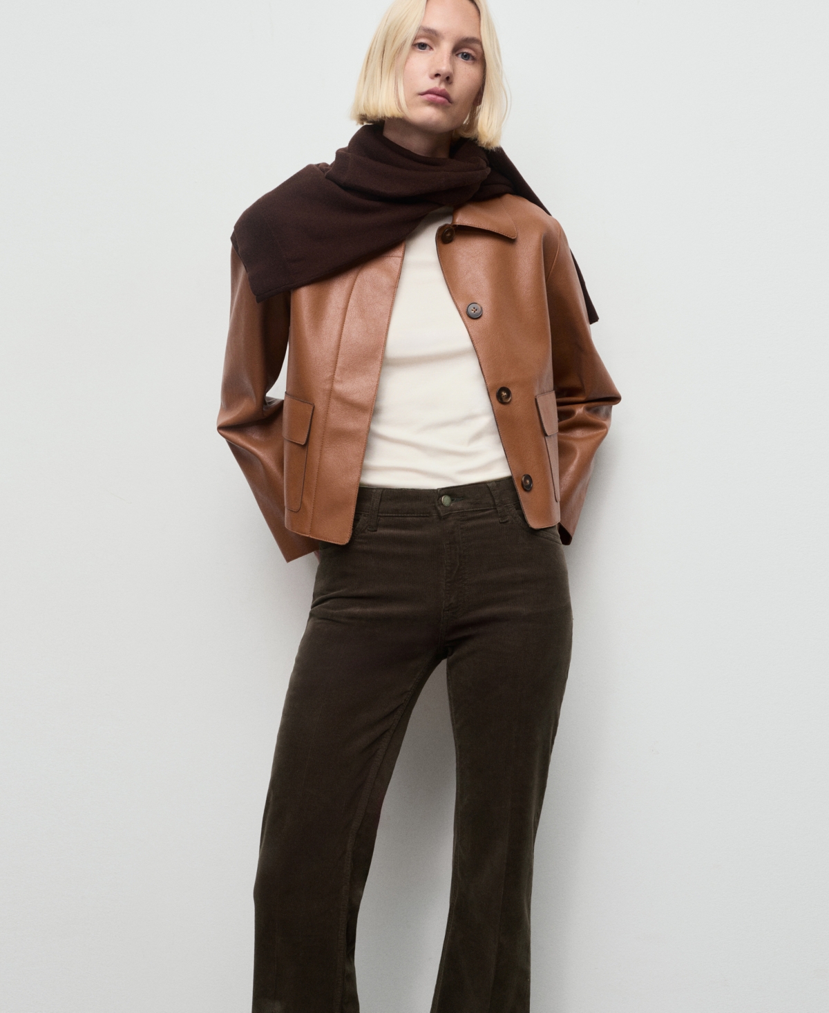 Mango Women's Corduroy Flared Jeans In Brown