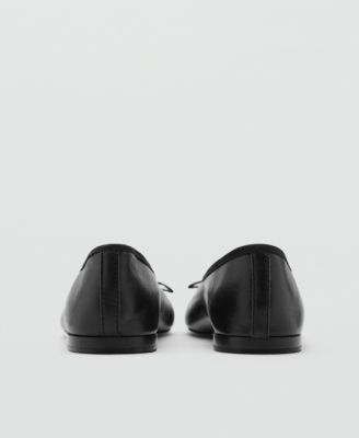 Women's Bow Leather Ballet Flats