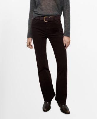 MANGO - Women's Velvet Flared Jeans