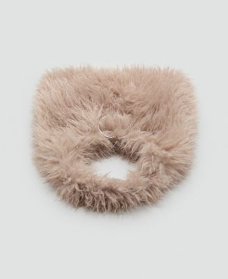 Women's Fur And Hoop Detail Shoulder Bag