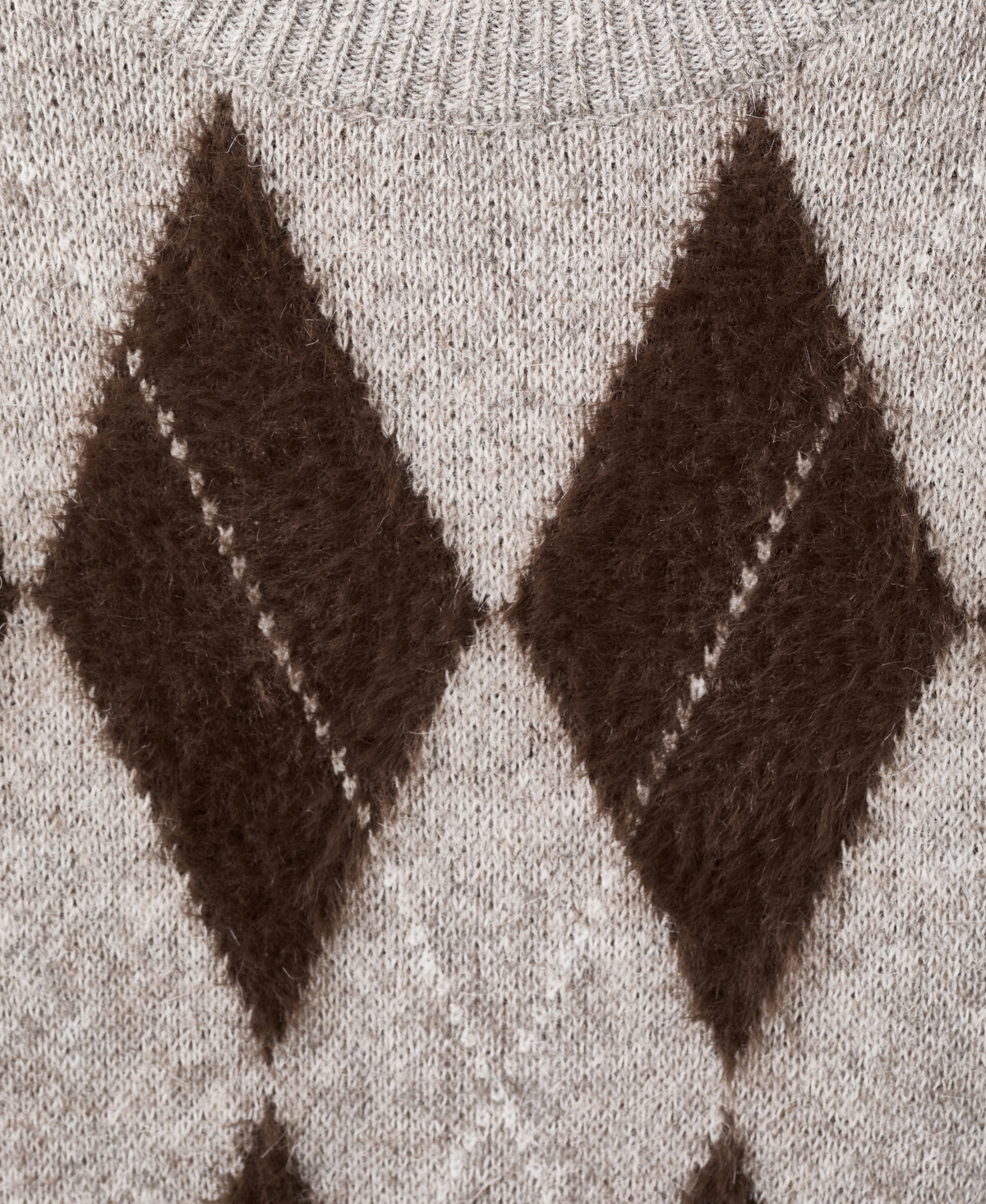 Mango Women's Diamond-Patterned Knitted Sweater