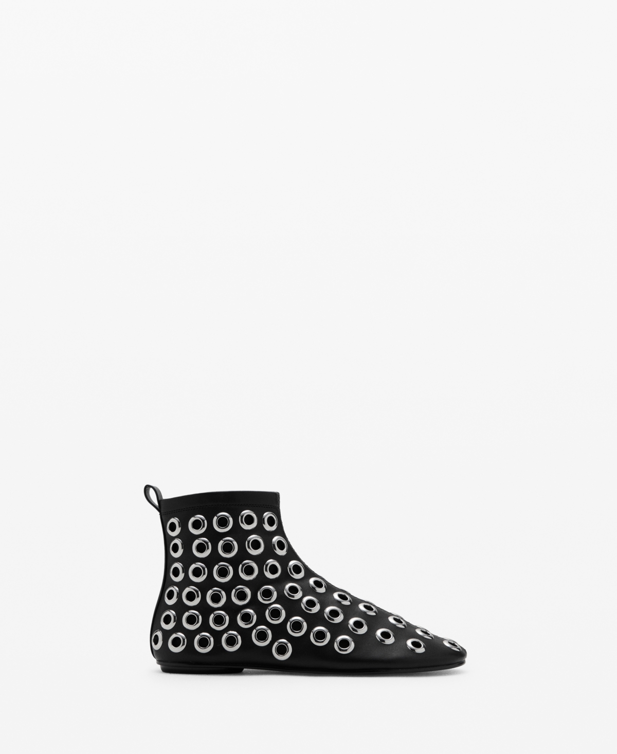 Mango Leather-effect Ankle Boots With Eyelets Black