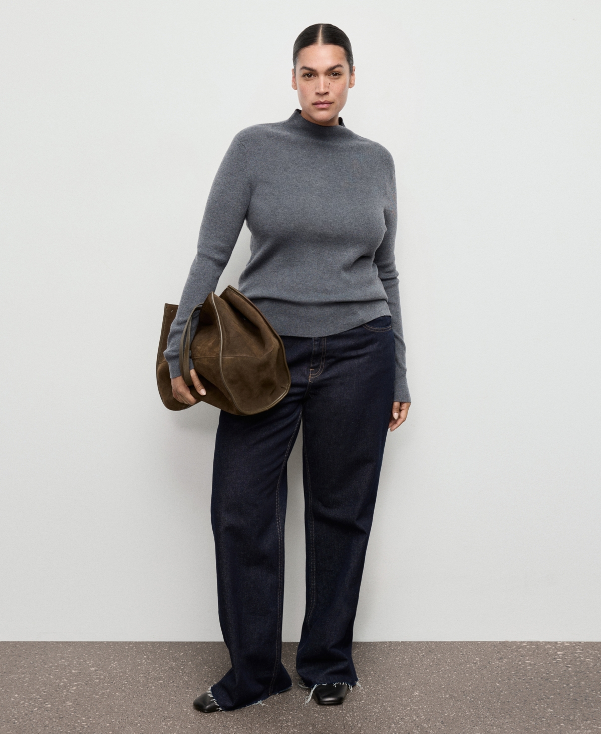 Mango Women's Perkins Neck Fitted Sweater