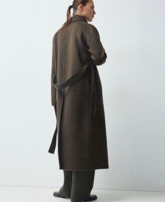 Women's Belt Handmade Wool Coat