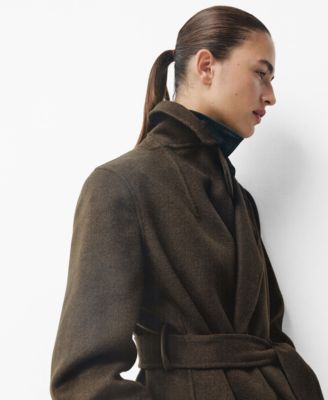 Women's Belt Handmade Wool Coat