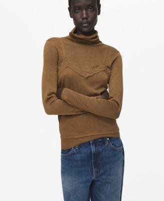 MANGO - Women's Wool-Blend Turtleneck Sweater