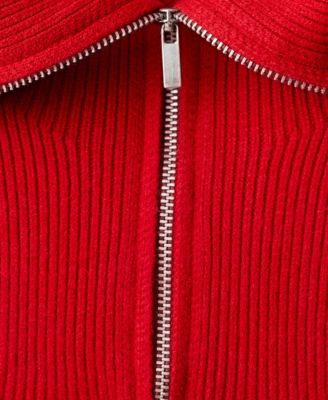 Women's Cable-Knit Zip-Up Neck Sweater