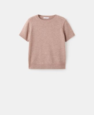 MANGO - Women's Short-Sleeved Lurex Sweater