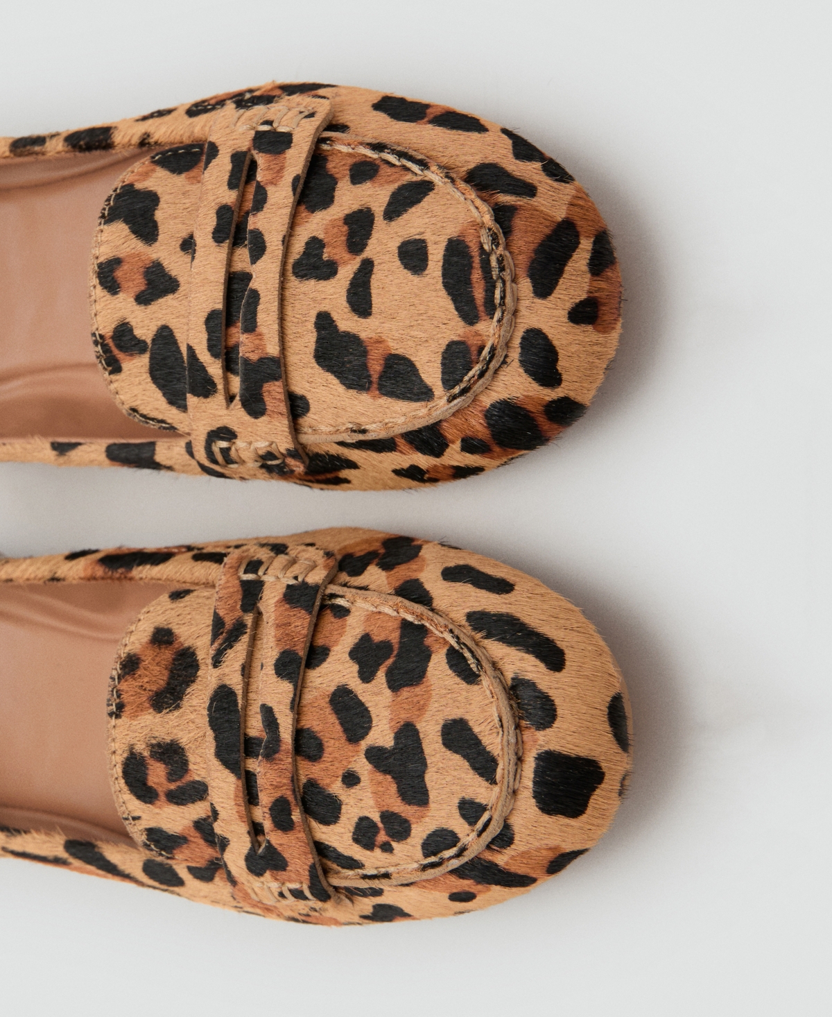 Mango Women's Leopard-Print Leather Moccasins