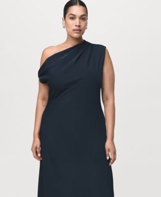 Women's Asymmetrical Neckline A-Line Dress