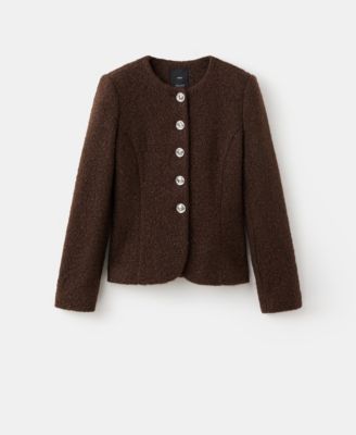 MANGO - Women's Jewel Buttons Boucle Jacket