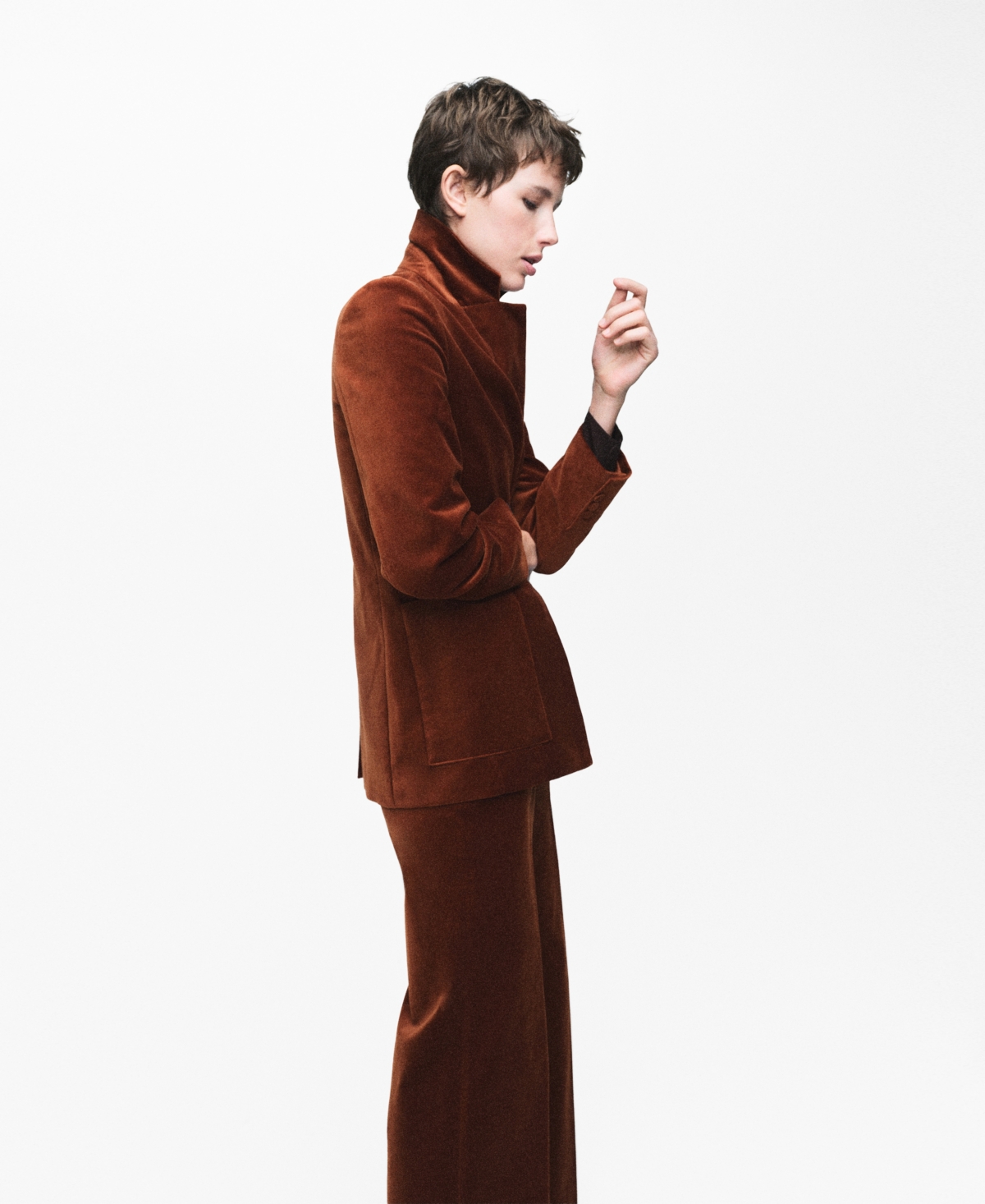 Mango Women's Pockets Velvet Jacket