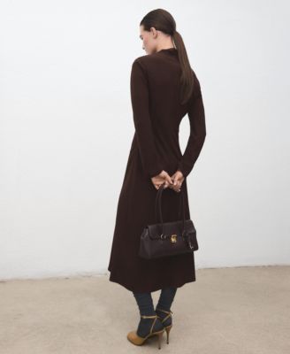 Women's Draped Neckline Ruched Dress