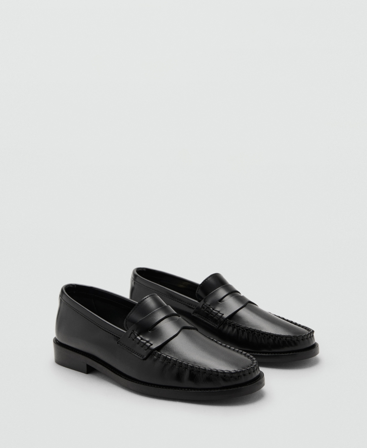 Mango Gathered Leather Moccasin In Multi