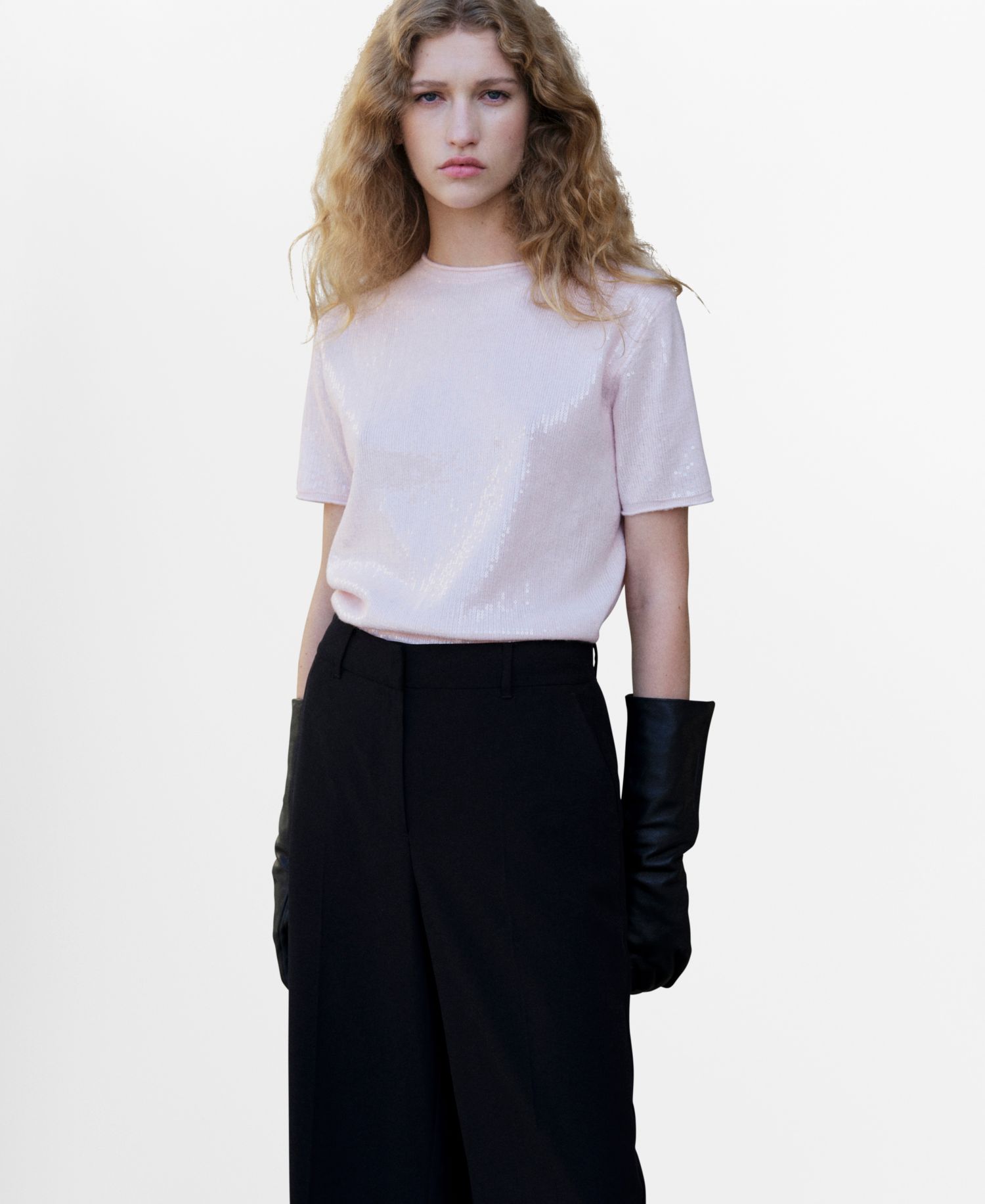 Women's Short-Sleeved Sequin Sweater