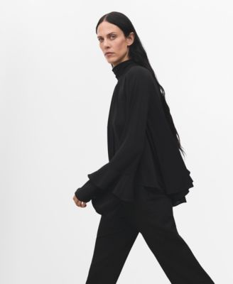 Women's Flared Sleeves And Ruffles Blouse