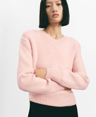 MANGO - Women's V-Neck Knit Sweater