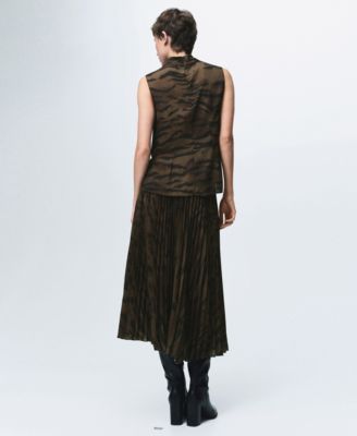 Women's Belt Pleated Skirt