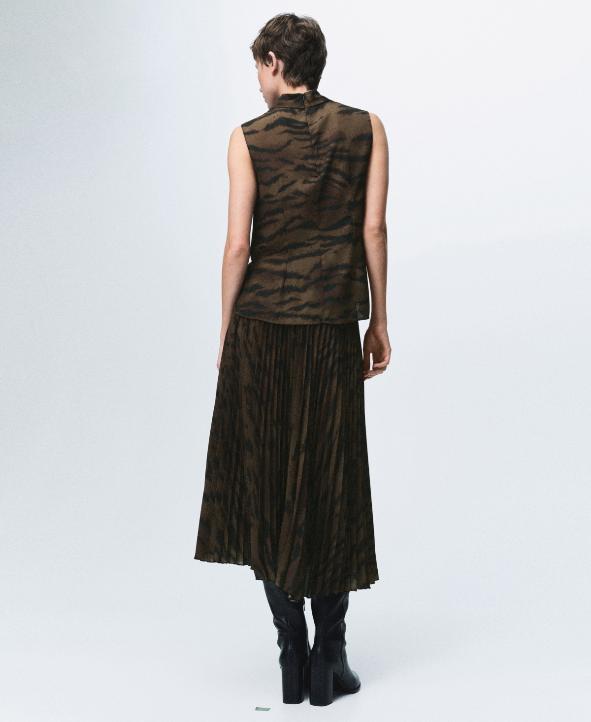 Mango Women's Belt Pleated Skirt