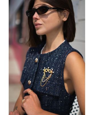 Lila Starfish Waterfall Brooch