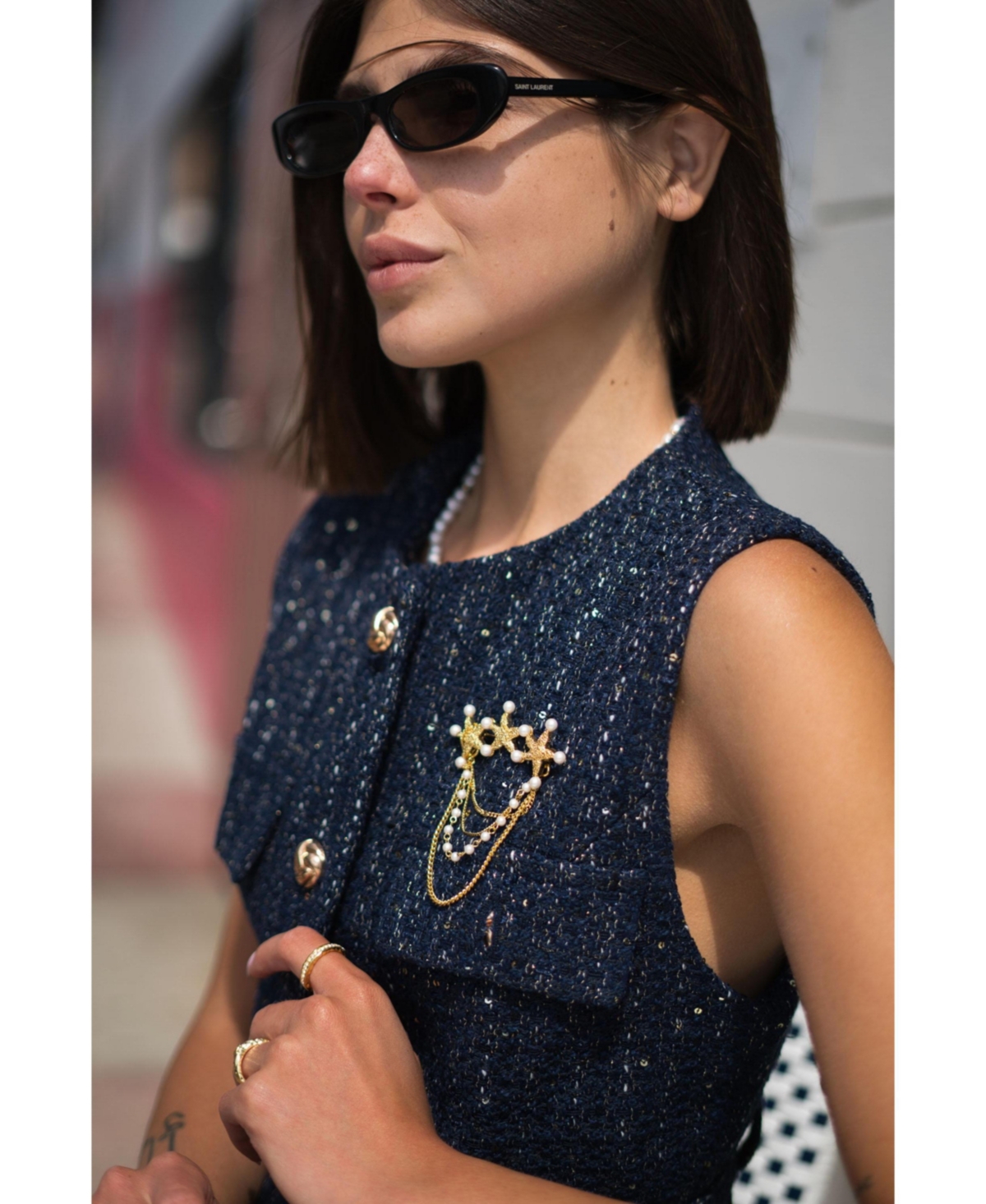 Classicharms Lila Starfish Waterfall Brooch