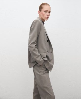 Women's Double-Breasted Wool Blend Blazer