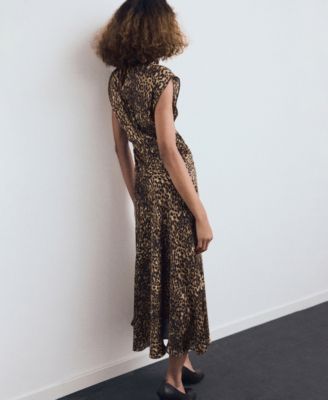 Women's Leopard-Print Satin Dress