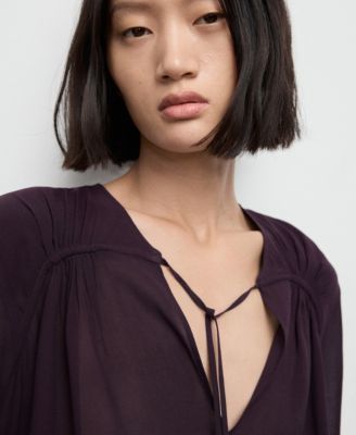 Women's Bow Neckline Chiffon Blouse