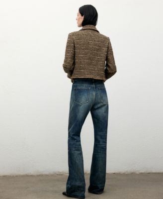 Women's Fur Collar Tweed Jacket