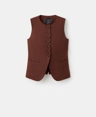 Women's Wool-Blend Buttons Vest