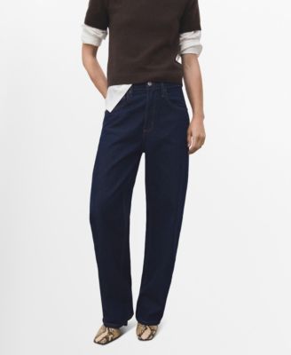 MANGO - Women's High-Waisted Barrel Jeans