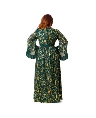 Plus Size Long Sleeve Empire Waist Maxi Dress