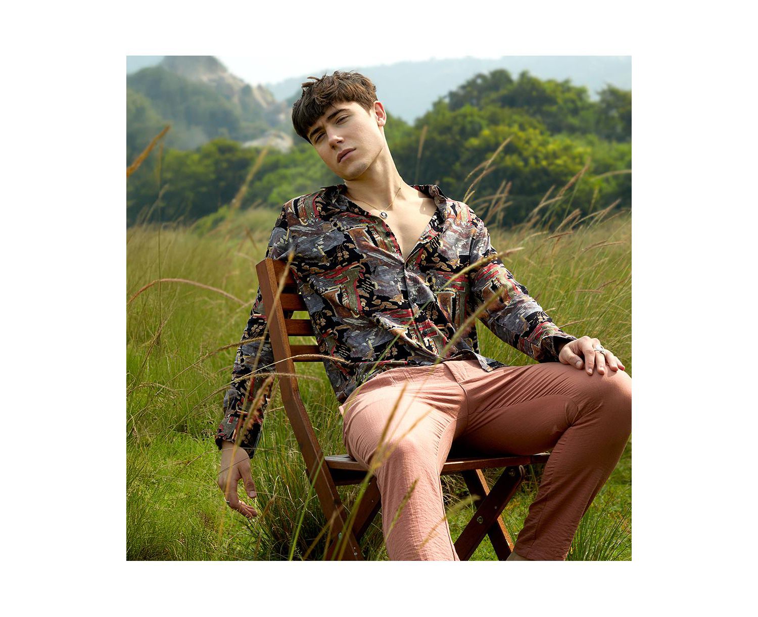 Men's Impressionistic Foliage Shirt
