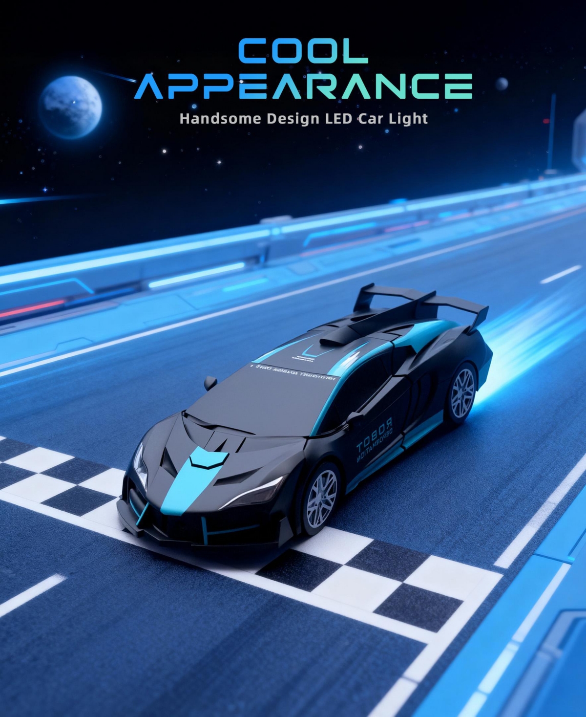 Sugift 1/18 Scale Transforming Sports Car Toys Rc Car