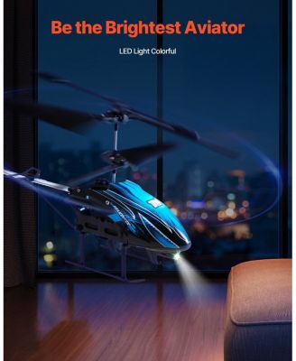 RC Helicopter, 2.4GHz Remote Control, 3.5 Channel, 16 Min Flight, Altitude Hold, One-Key Takeoff/Landing, LED Lights, for Kids 8