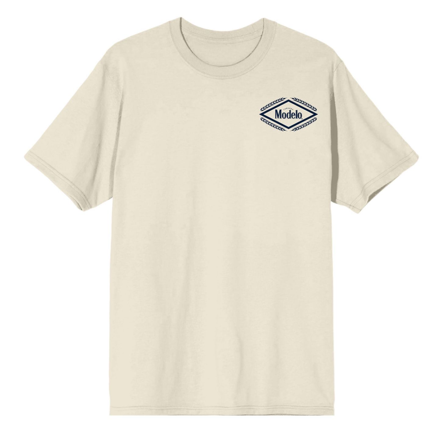 Мужская футболка Modelo Diamond Frame & Brush Stroke Logos Crew Neck Short Sleeve Natural, цвет: Молочно-белый — фото 8