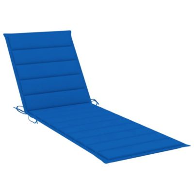 Sunlounger With Table Royal Blue, Natural Wood