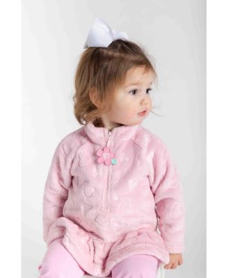 Little Girls Heart Fleece Top