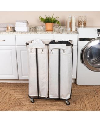 2-bag Rolling Laundry Sorter, Natural