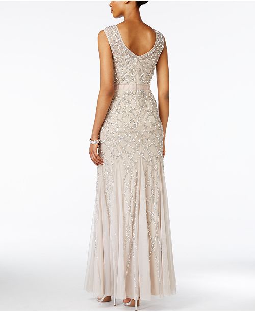 Adrianna Papell Sequined Mermaid Gown - Dresses - Women - Macy's