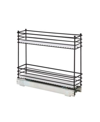 Glidez Multipurpose Paint-Finished Steel Pull-Out Storage Organizer, 2-Tier Design, Black