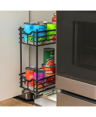 Glidez Multipurpose Steel Pull-Out Storage Organizer, 2-Tier Design, Black
