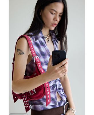 Women's Ruched zipper T-shirt