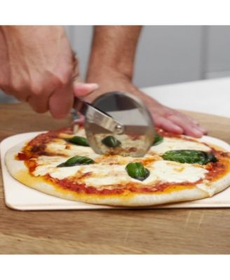 Italian Beechwood Pizza Slicer and Tray Set