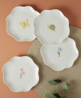 Spring Scalloped Appetizer Plates, Set of 4, Exclusively at Macy's