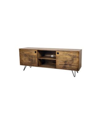 Alpine Solid Wood TV Stand, Natural