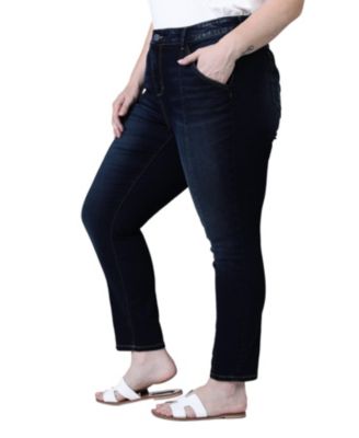 Women's High-Rise Pintuck Ankle Skinny Jeans with 28" Inseam